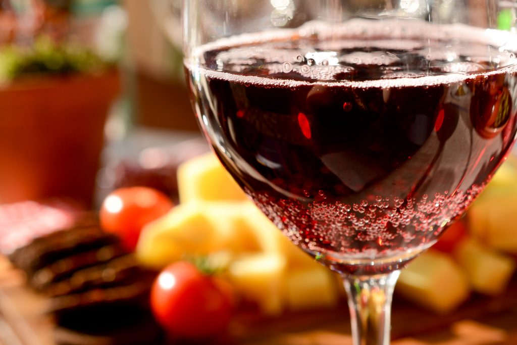 The Mediterranean diet includes a moderate amount of red win