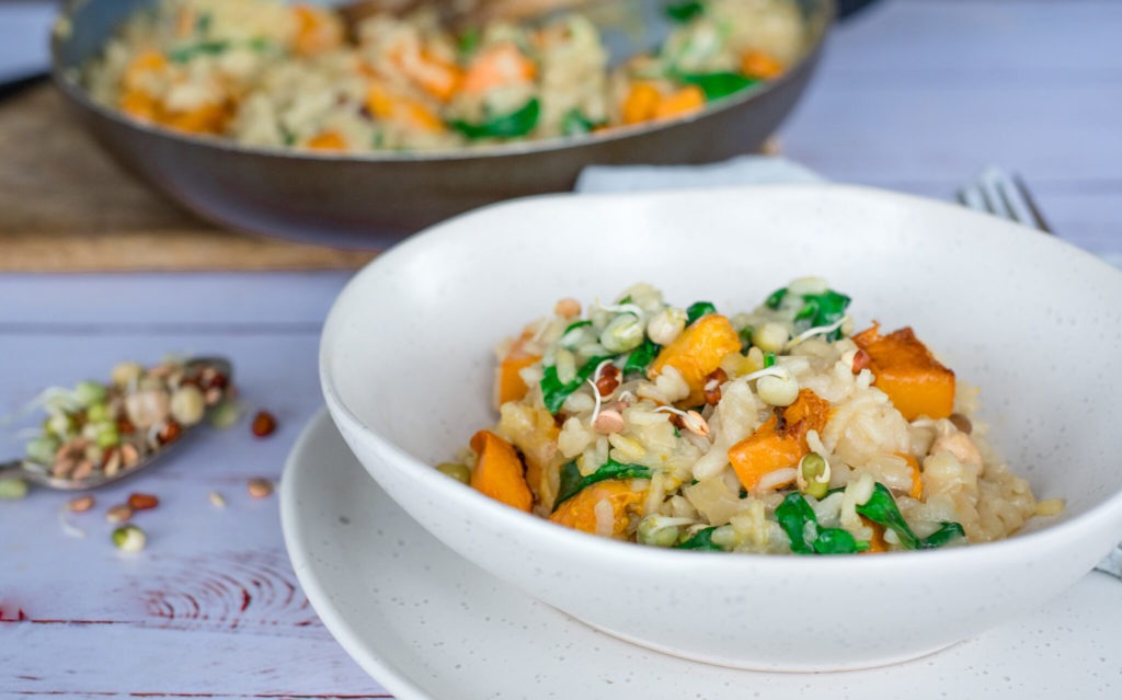 Pumpkin & crunchy sprouts risotto
