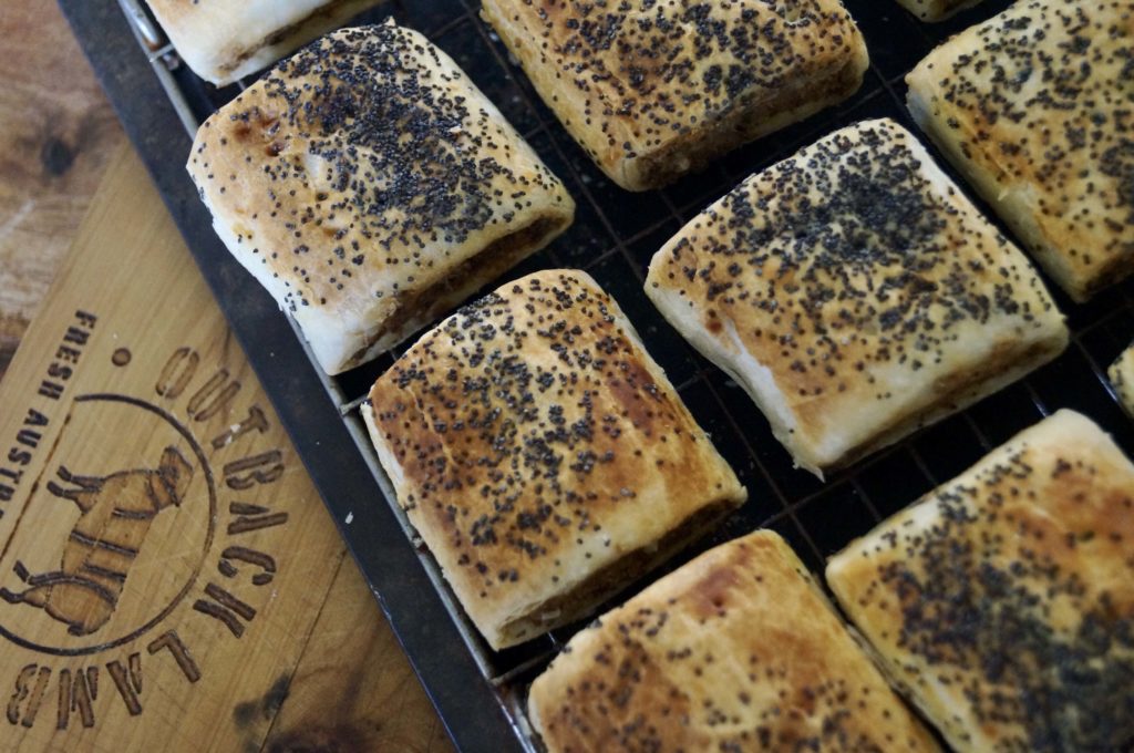 Outback Lamb sausage rolls are made at a local bakery, with the aim to keep the business local