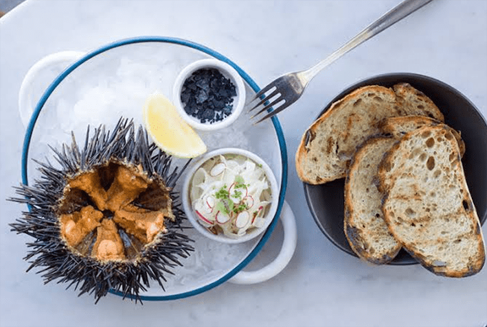 Urchin roe pairs beautifully with some crusty bread and a glass of wine