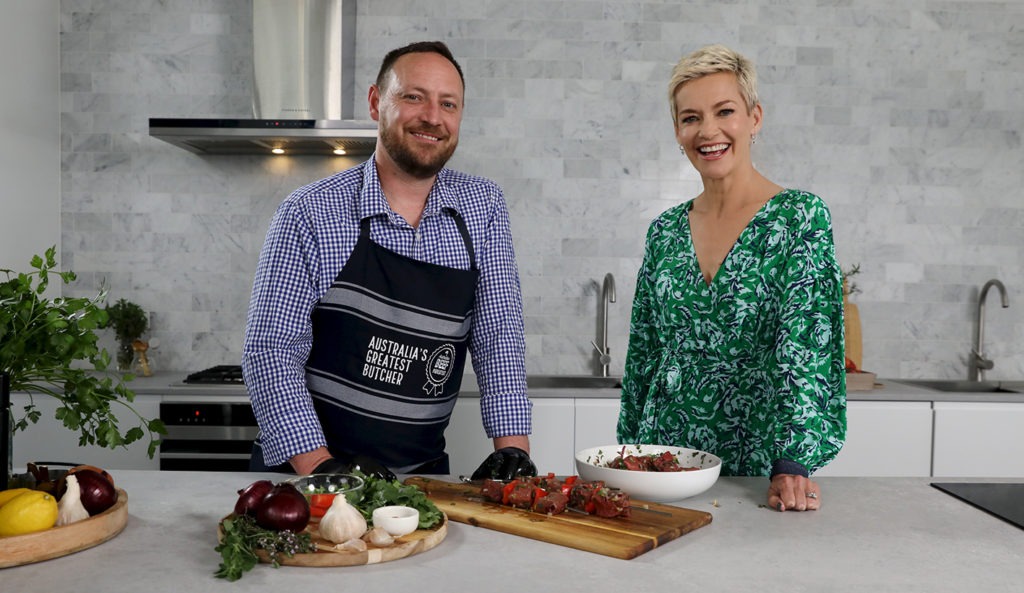 Butcher Mark Rogers with Jessica Rowe