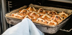 Vegan, gluten-free rustic hot cross buns