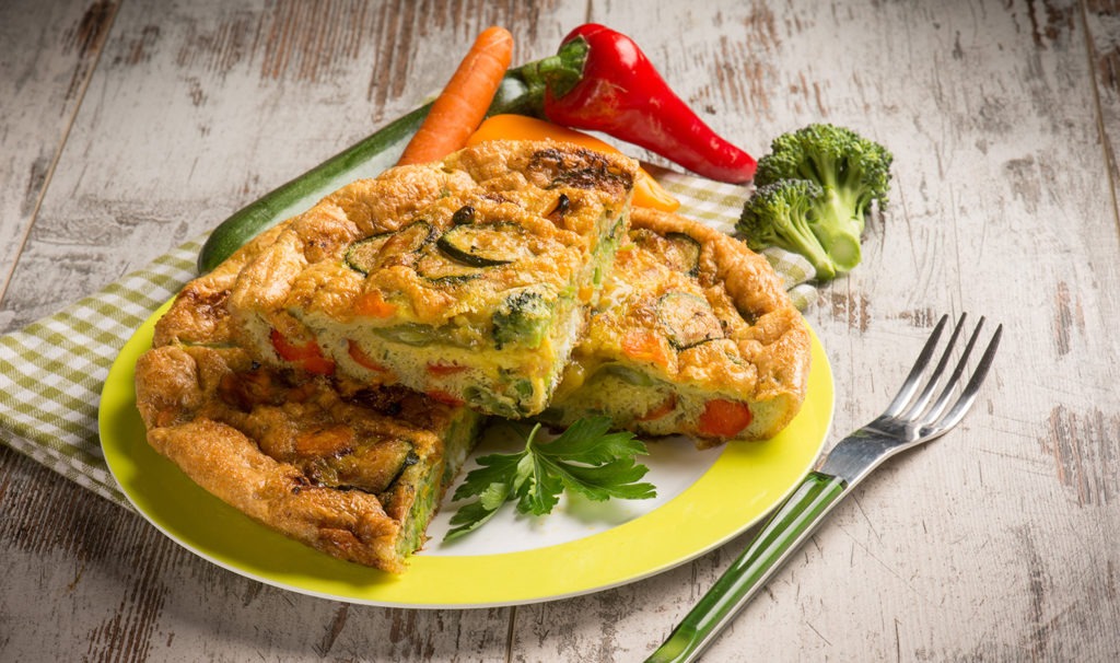 Meal & snack ideas for hungry teenagers: vegie quiche slice