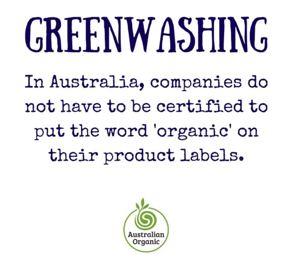 "greenwashing" is when products claim to be organic when they're not
