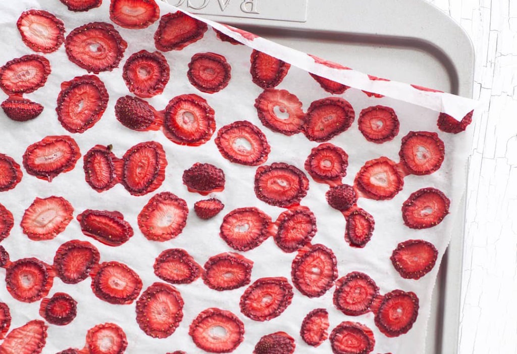 Get creative with in-season strawberries by making dried strawberries