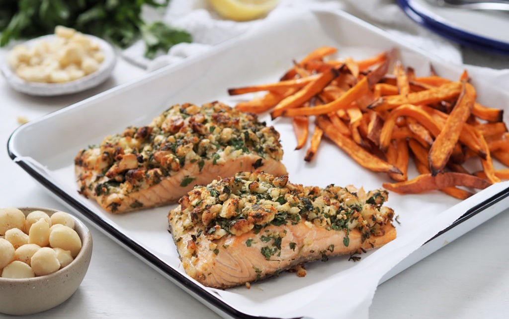 Father’s Day recipes: macadamia-crusted fish 

