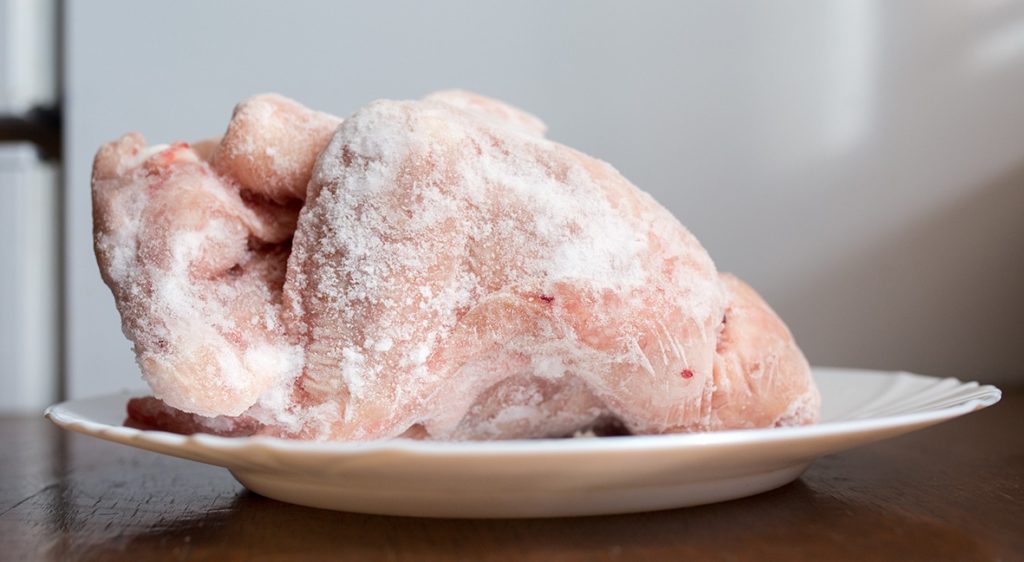 Don't defrost your chicken on the kitchen counter