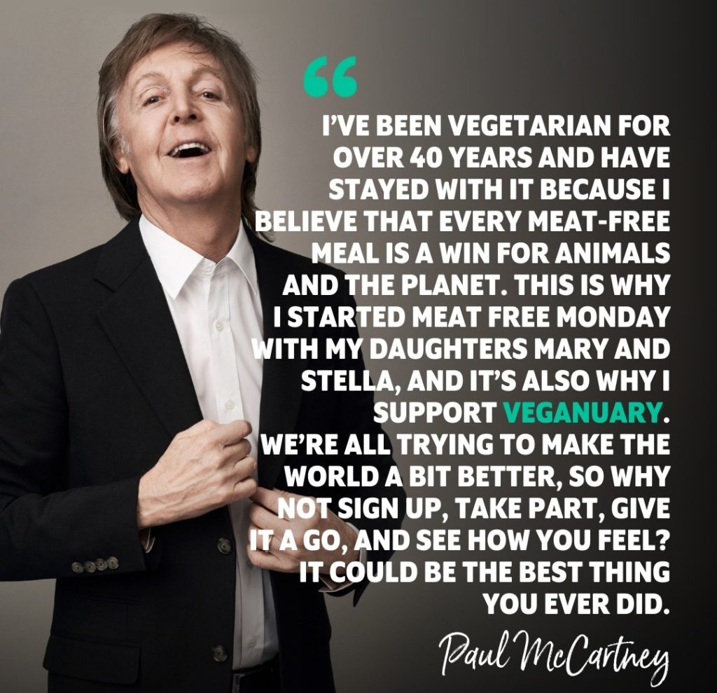 Sir Paul McCartney, Veganuary ambassador