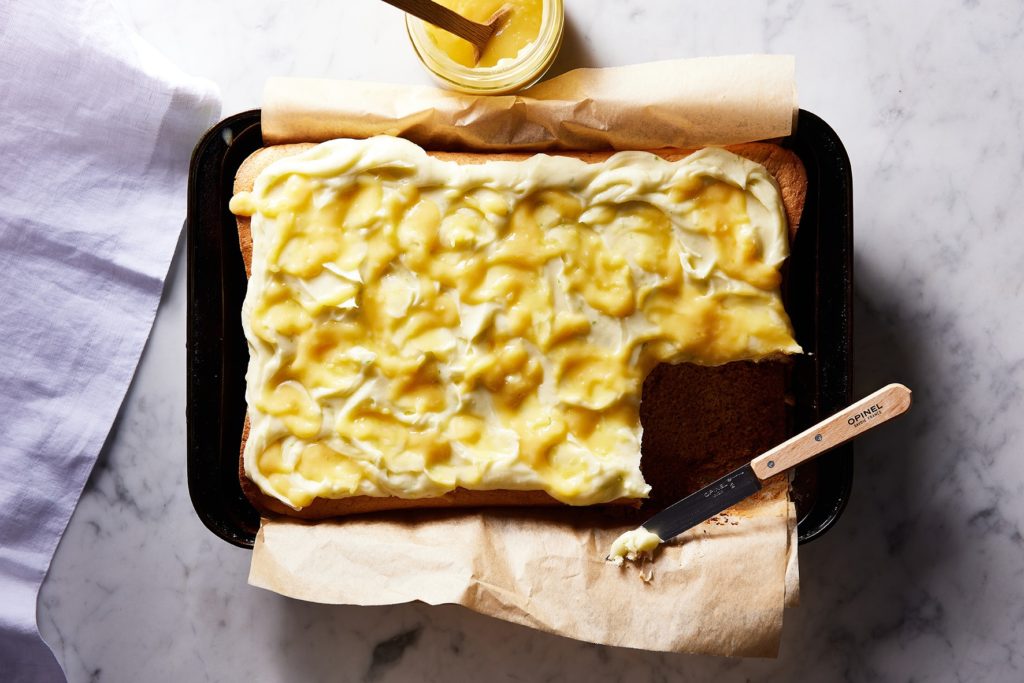 The Comfort Bake lemon chiffon tray bake