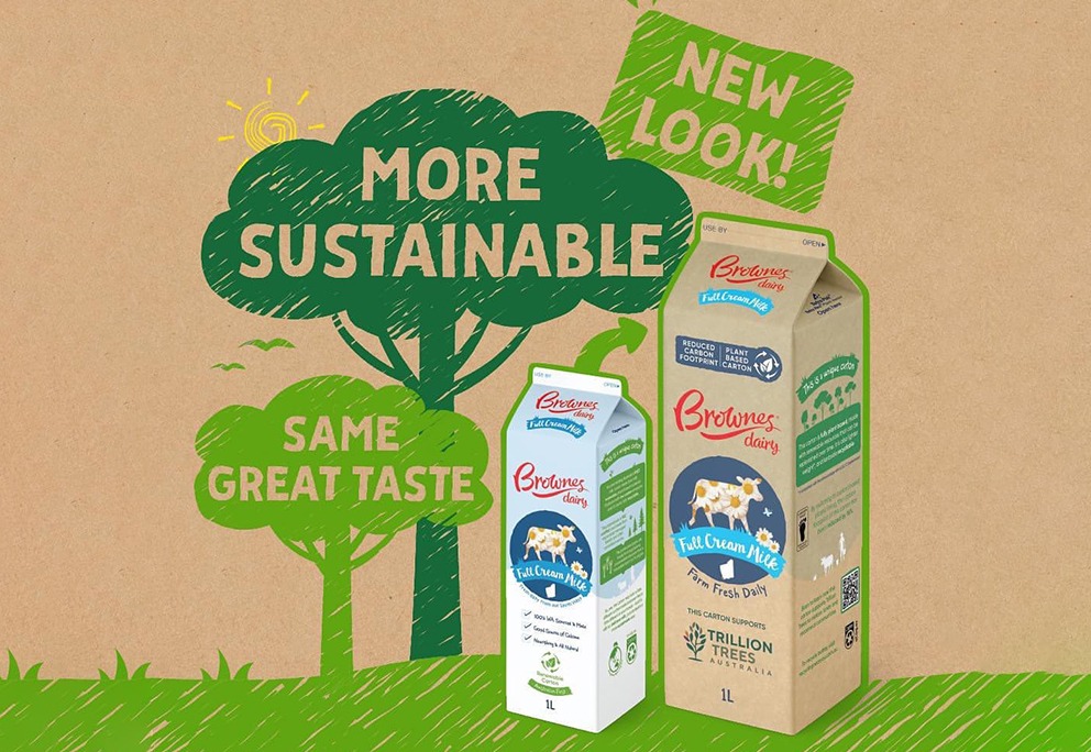 Food news Australia: Browne's Dairy switches to renewable packaging