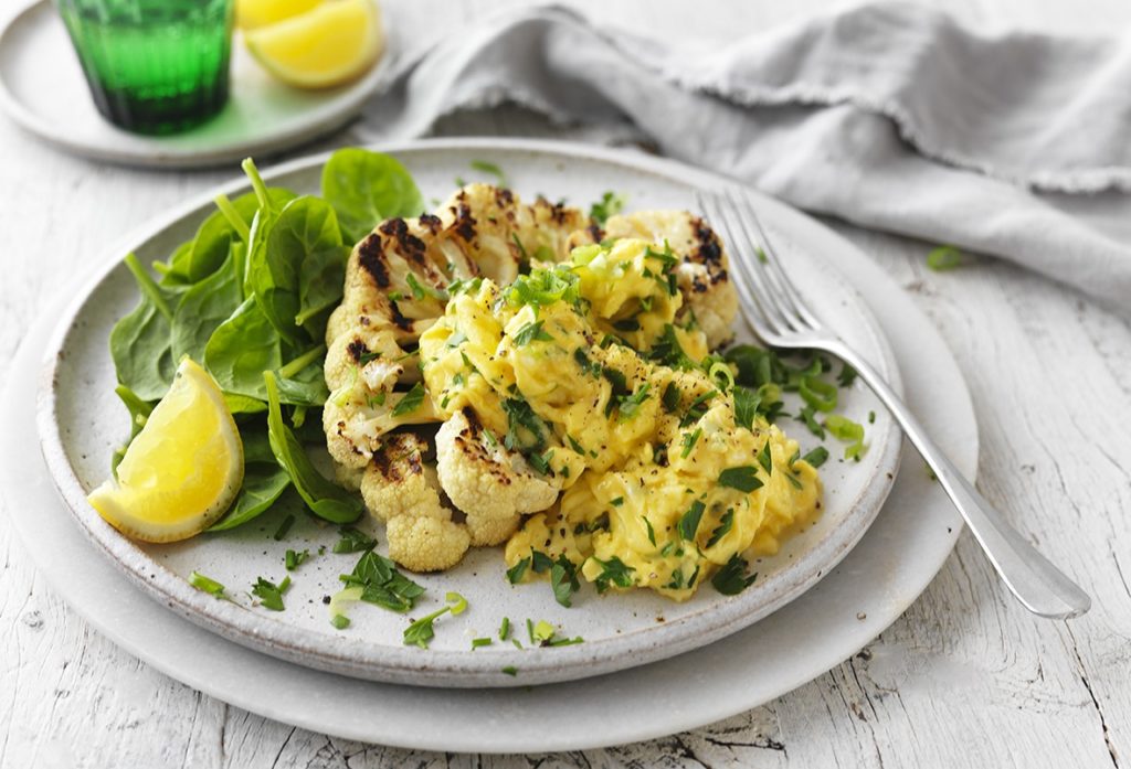 Australian eggs: cauliflower steaks with herbed scrambled eggs