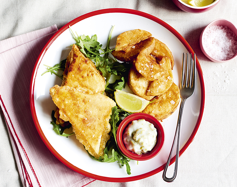 No Meat May recipes: beer-battered tofu with tartare sauce