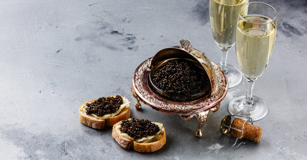 Fish roe: caviar and champagne